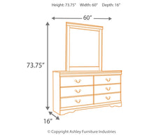 Huey Vineyard Full Sleigh Bed, Dresser, Mirror and Nightstand