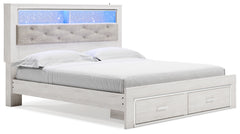 Altyra King Upholstered Bookcase Bed with Storage