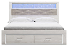 Altyra King Upholstered Bookcase Bed with Storage