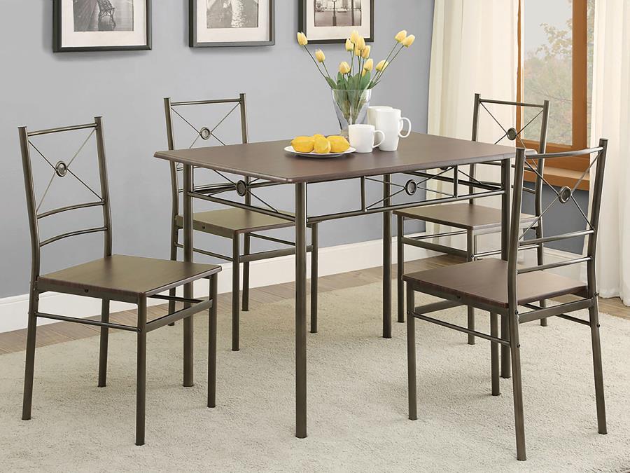 Anna Brown 5 Pc Dining Set - furniture place usa