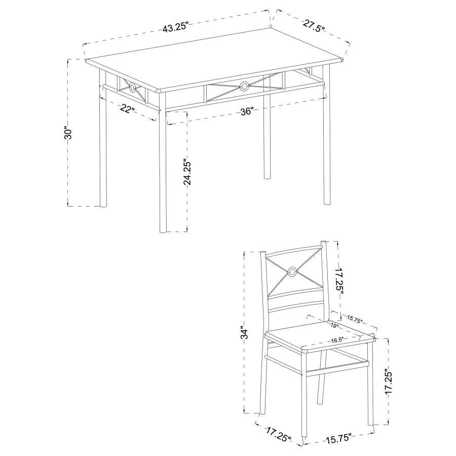Anna Brown 5 Pc Dining Set - furniture place usa