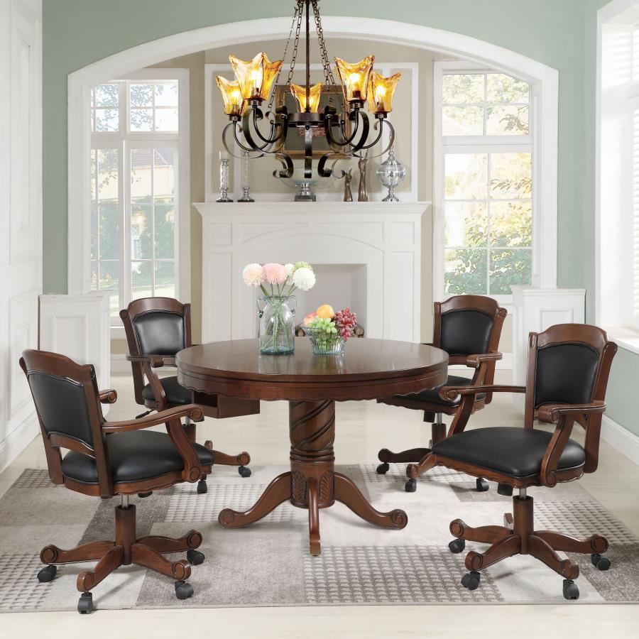 Turk Brown 5 Pc Game Table Set - furniture place usa