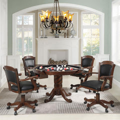 Turk Brown 5 Pc Game Table Set - furniture place usa