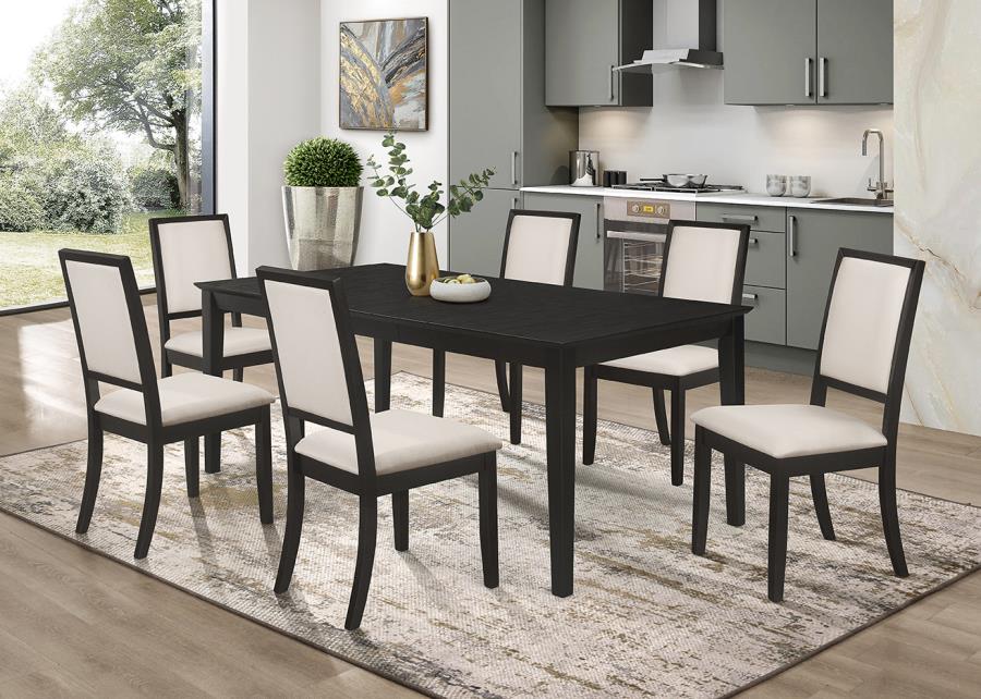 Louise Black 7 Pc Dining Set - furniture place usa