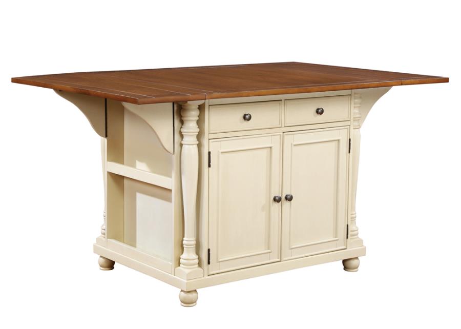 Slater Ivory Kitchen Island - furniture place usa