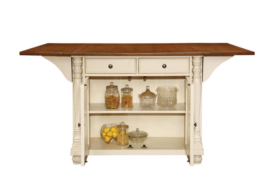 Slater Ivory Kitchen Island - furniture place usa