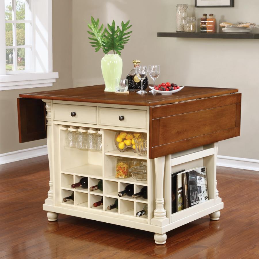 Slater Ivory Kitchen Island - furniture place usa