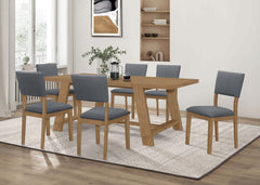 Sharon Brown 7 Pc Dining Set - furniture place usa