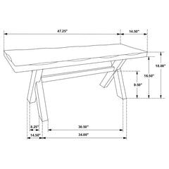 Alston Brown Bench - furniture place usa