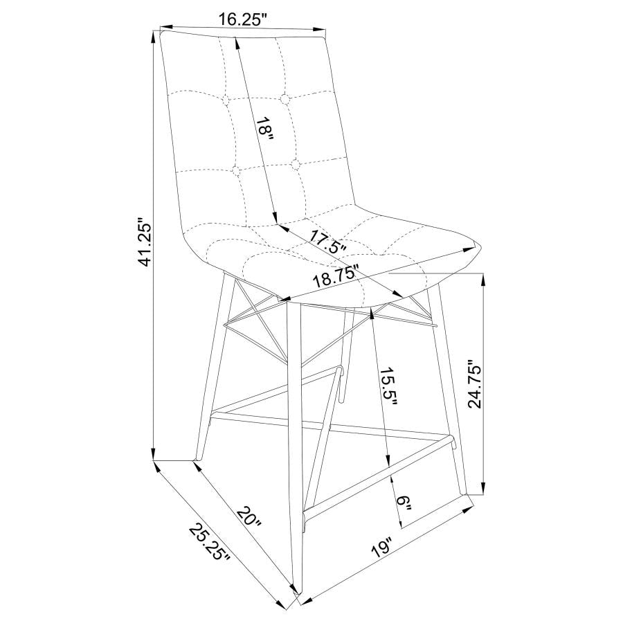 Aiken Black Counter Stool - furniture place usa