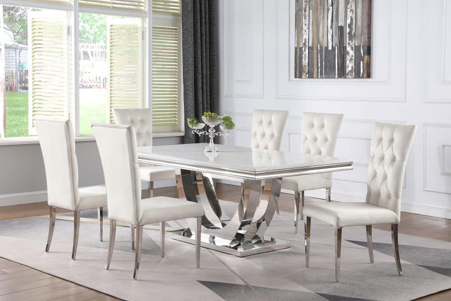 Kerwin White 7 Pc Dining Set - furniture place usa