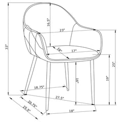 Emma Black Arm Chair - furniture place usa