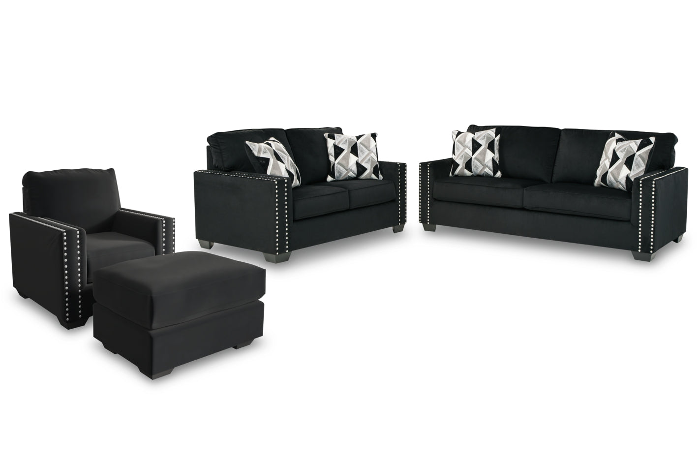 Gleston Sofa, Loveseat, Chair and Ottoman - furniture place usa