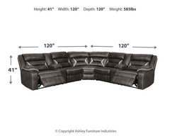 Kincord 3-Piece Power Reclining Sectional - furniture place usa