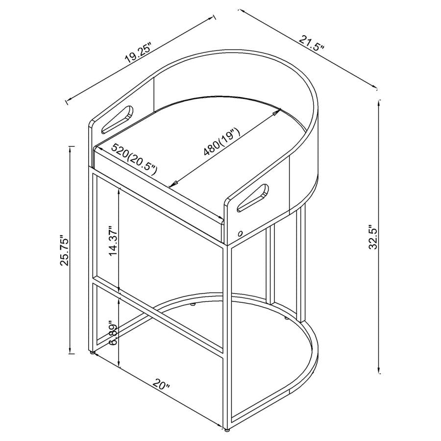 Thermosolis Clear Counter Stool - furniture place usa