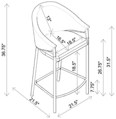 Chadwick Beige Counter Stool - furniture place usa