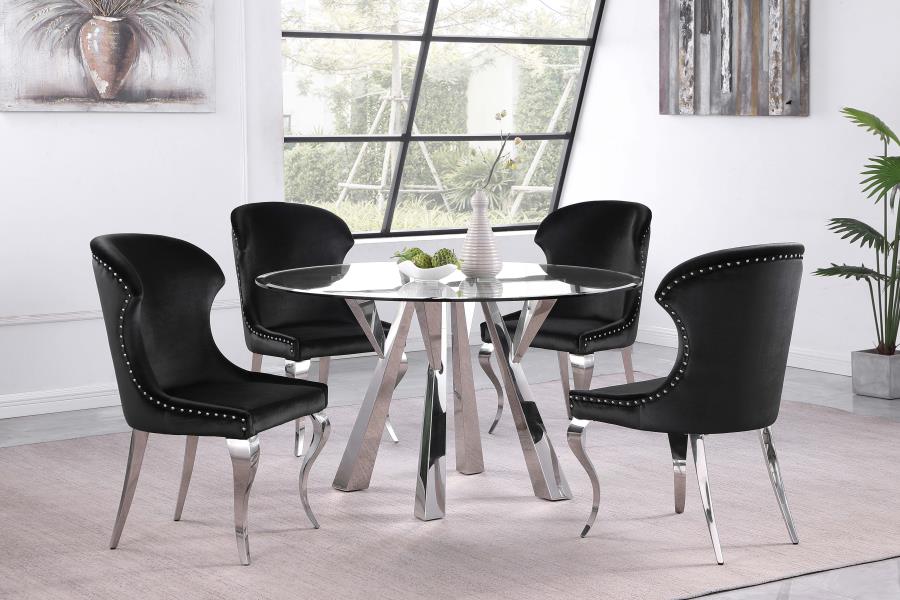 Cheyanne Black Side Chair - furniture place usa