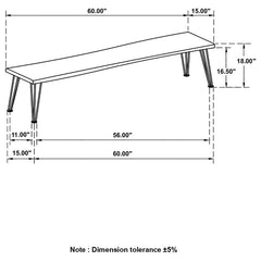 Sherman Brown Bench - furniture place usa