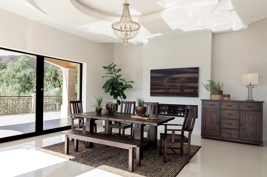 Calandra Brown 6 Pc Dining Set - furniture place usa