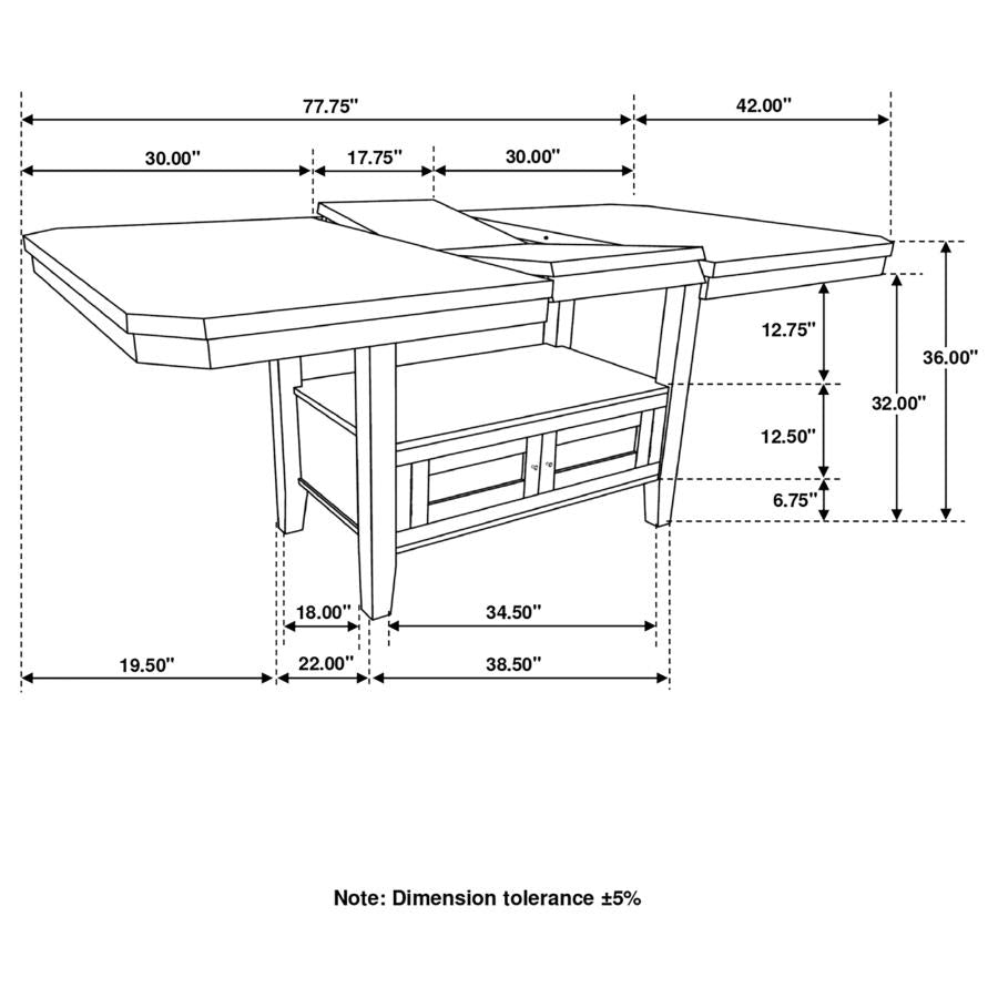 Prentiss Brown Counter Height Dining Table - furniture place usa