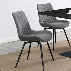 Diggs Grey Swivel Side Chair - furniture place usa