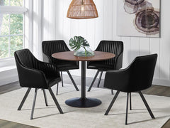 Arika Black Swivel Arm Chair - furniture place usa