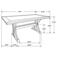 Bairn Grey Counter Height Dining Table - furniture place usa