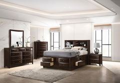 Phoenix Brown Eastern King Bed 5 Pc Set - furniture place usa