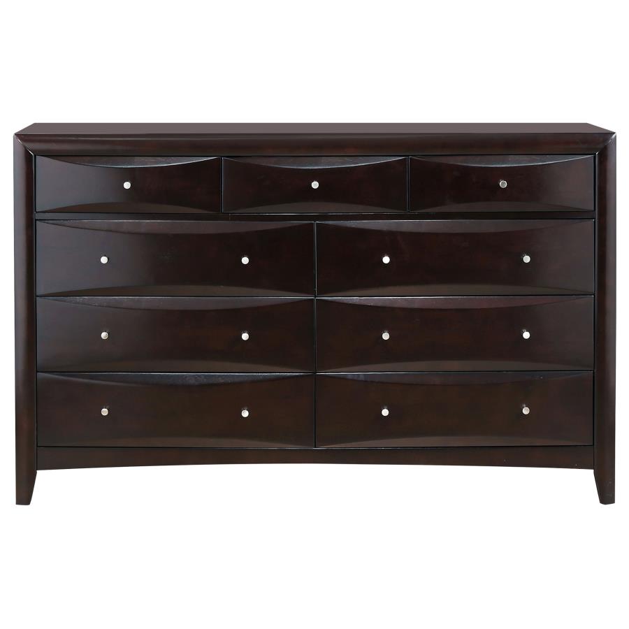 Phoenix Brown Eastern King Bed 5 Pc Set - furniture place usa