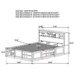 Phoenix Brown Eastern King Bed 5 Pc Set - furniture place usa