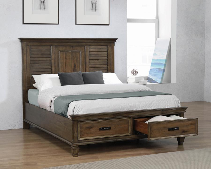 Franco Brown Eastern King Bed 5 Pc Set - furniture place usa