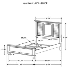 Franco Brown Queen Bed - furniture place usa