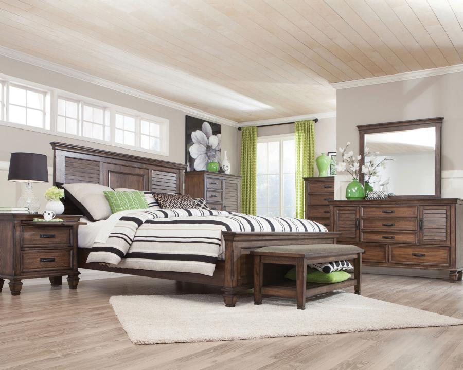Franco Brown Queen Bed - furniture place usa