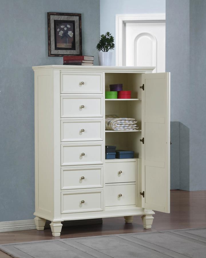 Sandy Beach Ivory Door Chest - furniture place usa