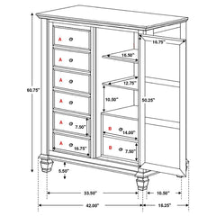 Sandy Beach Ivory Door Chest - furniture place usa