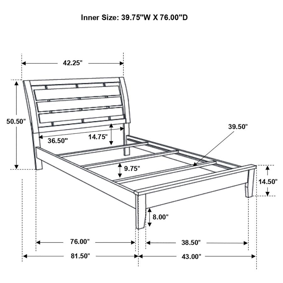 Serenity Brown Twin Bed - furniture place usa