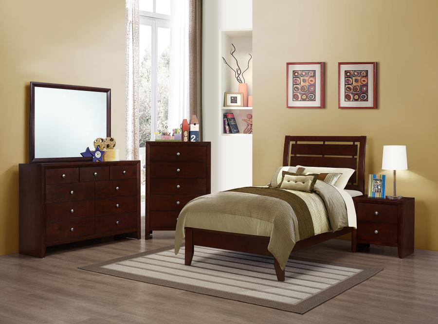 Serenity Brown Twin Bed - furniture place usa