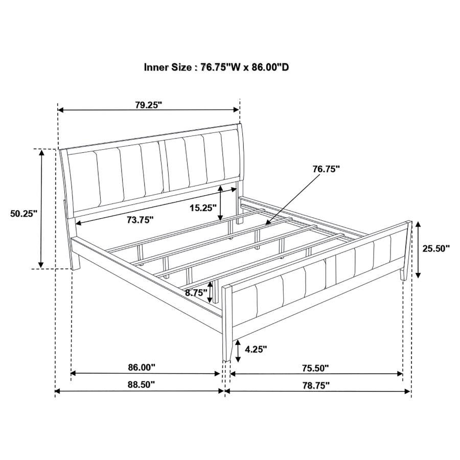 Carlton Brown California King Bed - furniture place usa