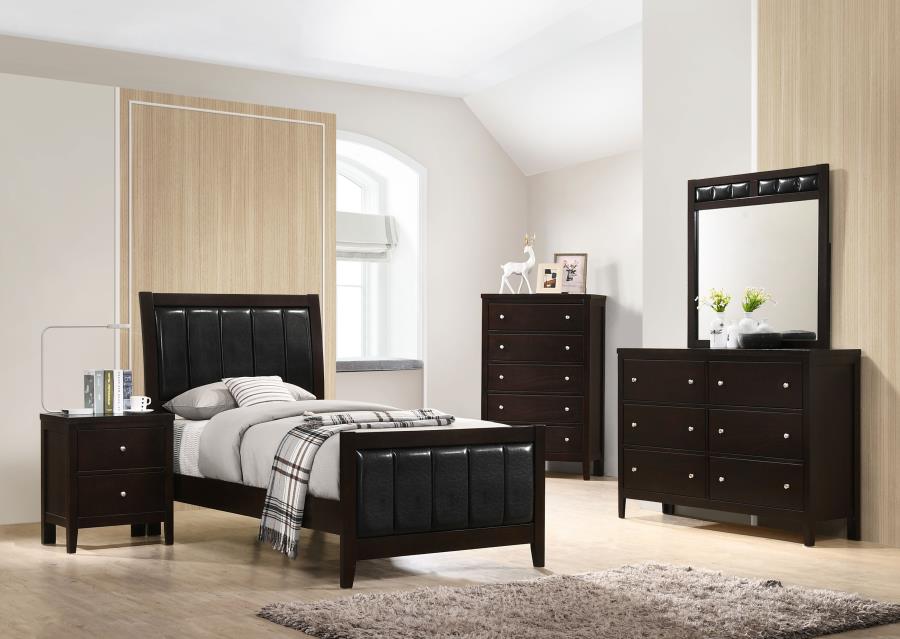Carlton Brown Twin Bed - furniture place usa