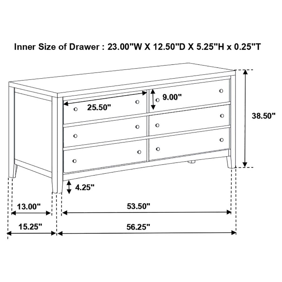 Carlton Brown Dresser - furniture place usa