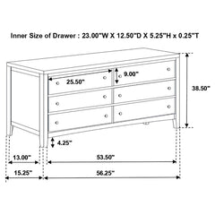 Carlton Brown Dresser - furniture place usa