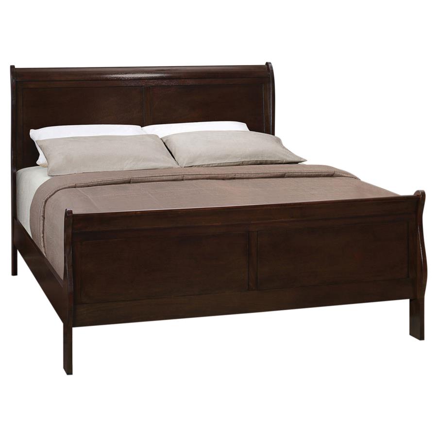 Louis Philippe Brown Queen Bed - furniture place usa