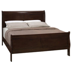 Louis Philippe Brown Queen Bed - furniture place usa