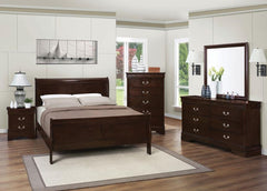 Louis Philippe Brown Queen Bed - furniture place usa