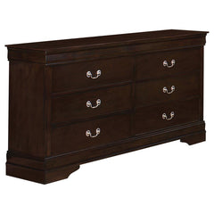 Louis Philippe Brown Twin Bed 4 Pc Set - furniture place usa