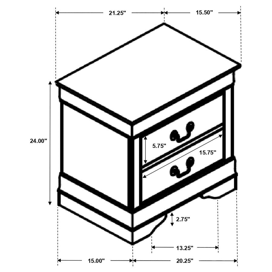 Louis Philippe Brown Nightstand - furniture place usa