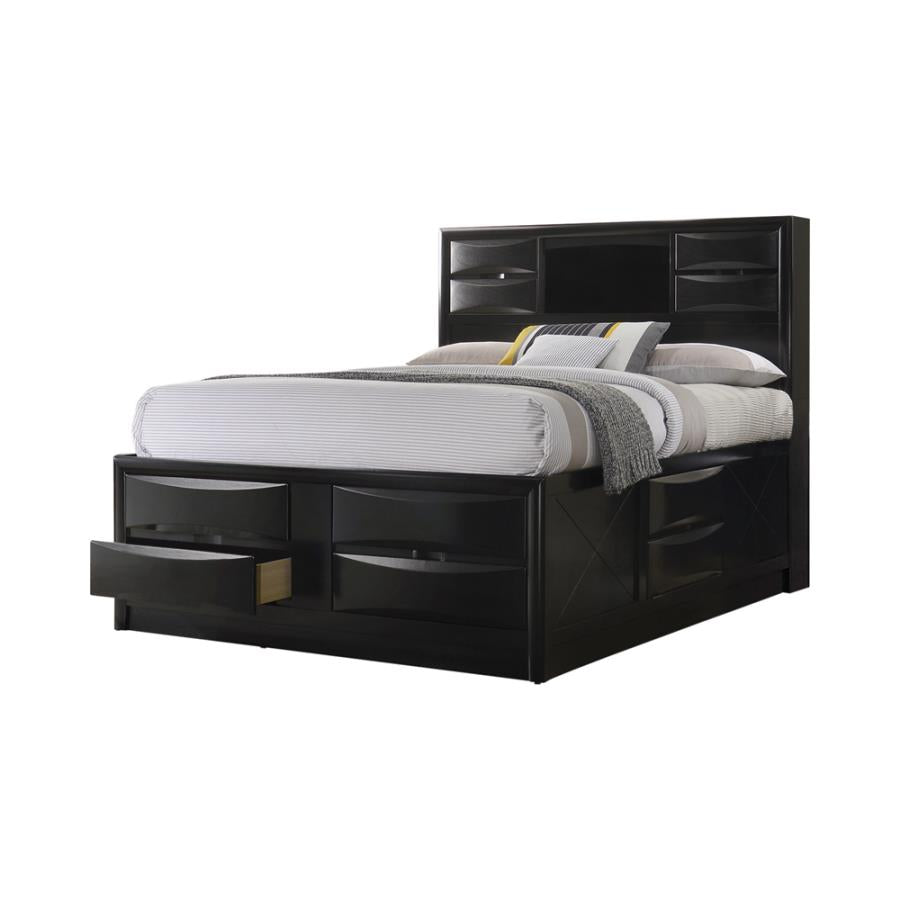 Briana Black Eastern King Storage Bed - furniture place usa