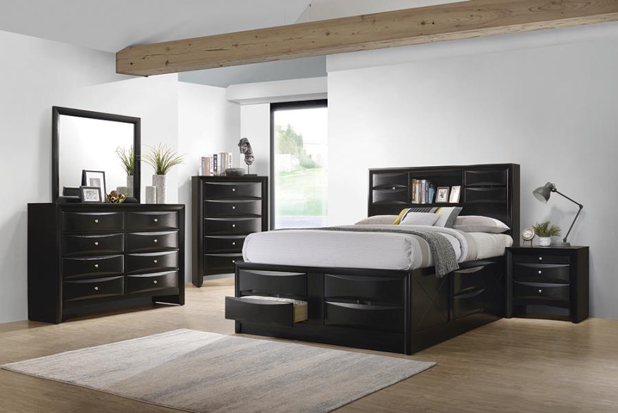 Briana Black Eastern King Storage Bed - furniture place usa