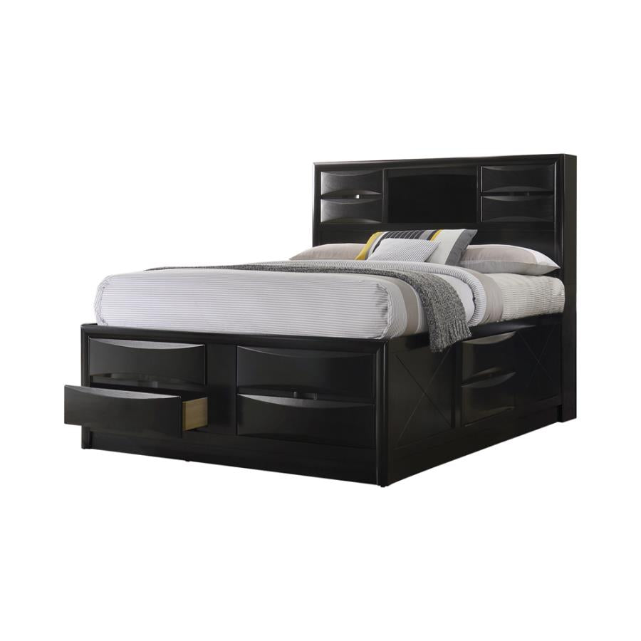 Briana Black California King Storage Bed - furniture place usa