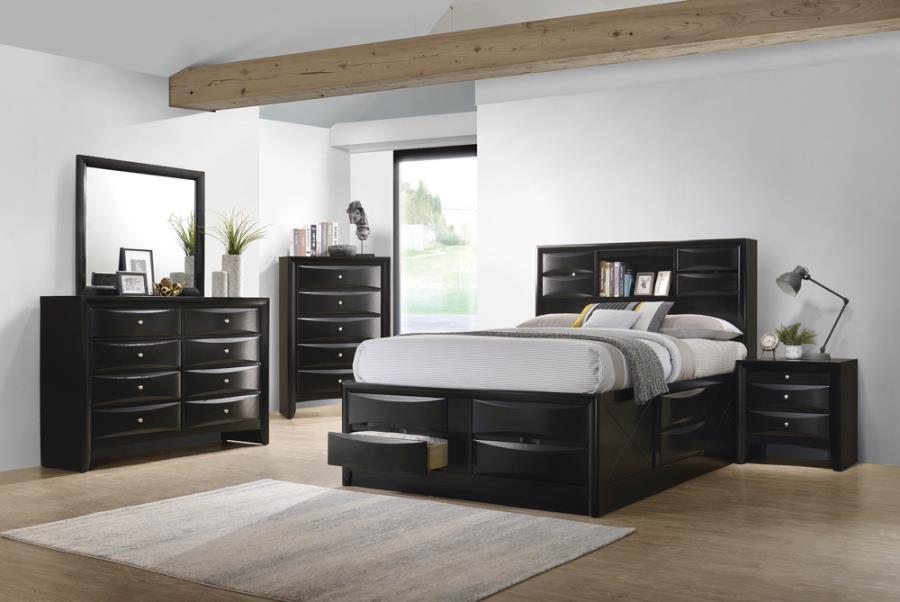 Briana Black California King Storage Bed - furniture place usa